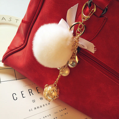 Wholesale Rex Rabbit Fur Tassel Plush Keychains